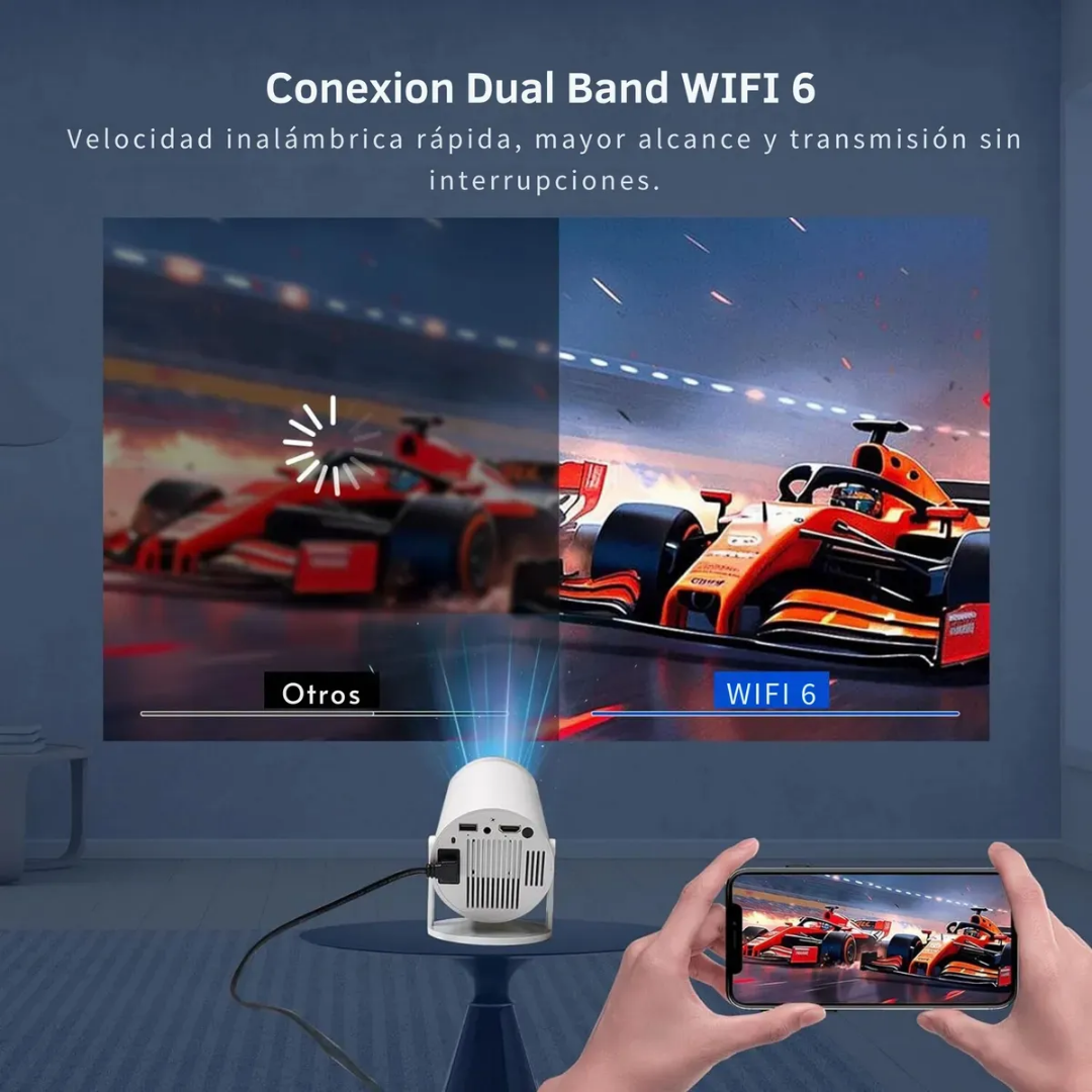 Proyector Magcubic HY300 Pro | Mini Portátil 1080P WiFi 6 y Android 11 | Cine 4K en Casa y Exteriores