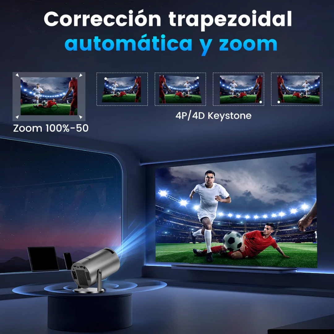 Proyector Magcubic HY300 Pro | Mini Portátil 1080P WiFi 6 y Android 11 | Cine 4K en Casa y Exteriores